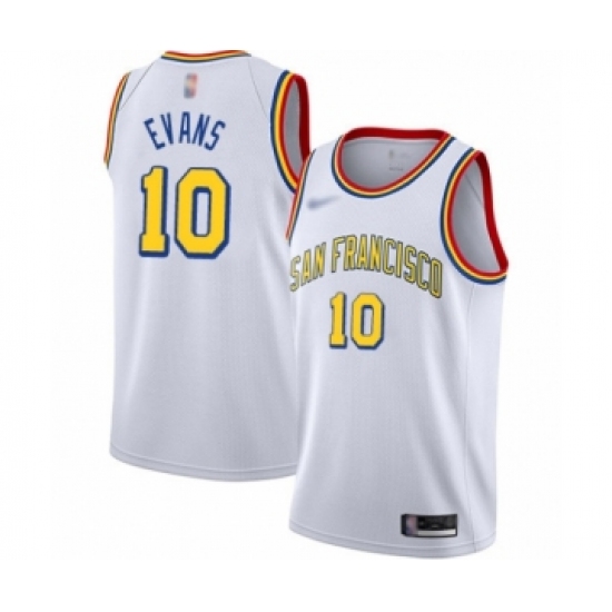 Men's Golden State Warriors 10 Jacob Evans Swingman White Hardwood Classics Basketball Jersey - San Francisco Classic Edition