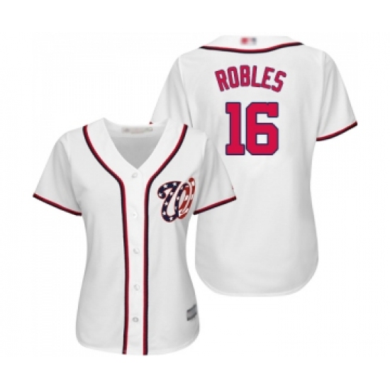 Women's Washington Nationals 16 Victor Robles Replica White Home Cool Base Baseball Jersey