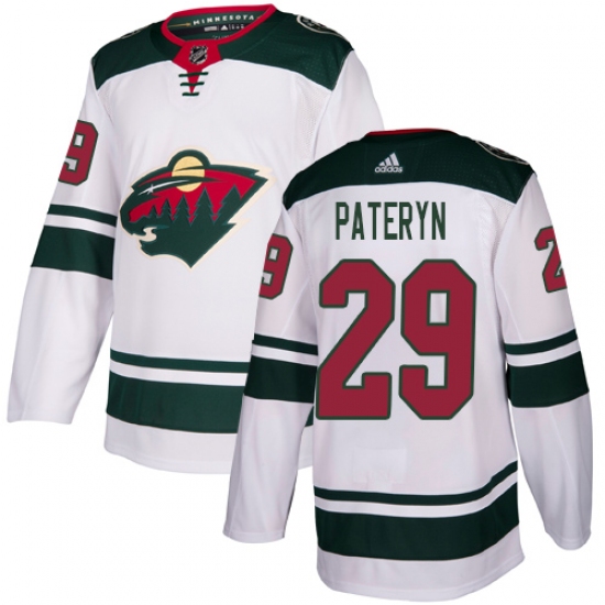 Men's Adidas Minnesota Wild 29 Greg Pateryn Authentic White Away NHL Jersey