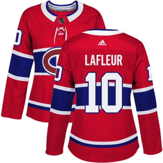 Women's Adidas Montreal Canadiens 10 Guy Lafleur Authentic Red Home NHL Jersey