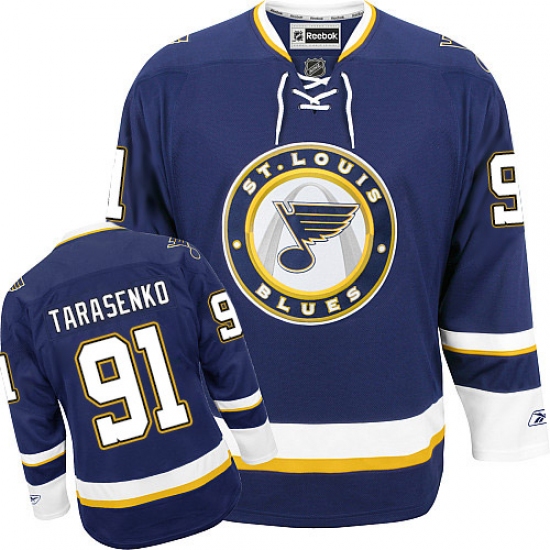 Women's Reebok St. Louis Blues 91 Vladimir Tarasenko Premier Navy Blue Third NHL Jersey