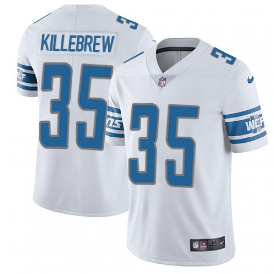 Men's Nike Detroit Lions 35 Miles Killebrew White Vapor Untouchable Limited Player NFL Jersey