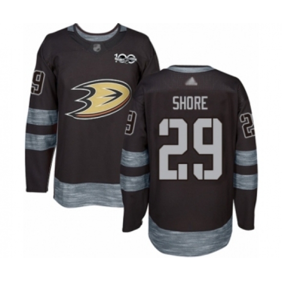 Men's Anaheim Ducks 29 Devin Shore Authentic Black 1917-2017 100th Anniversary Hockey Jersey