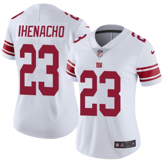 Women's Nike New York Giants 23 Duke Ihenacho White Vapor Untouchable Limited Player NFL Jersey