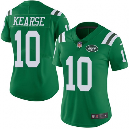 Women's Nike New York Jets 10 Jermaine Kearse Limited Green Rush Vapor Untouchable NFL Jersey