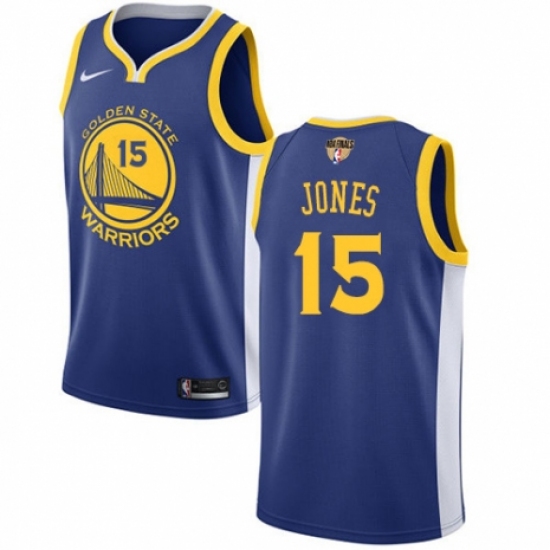 Youth Nike Golden State Warriors 15 Damian Jones Swingman Royal Blue Road 2018 NBA Finals Bound NBA Jersey - Icon Edition