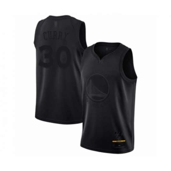 Men's Golden State Warriors 30 Stephen Curry Swingman Black MVP Basketball Jersey