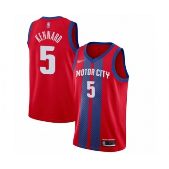 Men's Detroit Pistons 5 Luke Kennard Swingman Red Basketball Jersey - 2019 20 City Edition