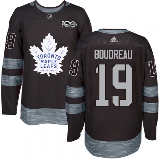 Men's Adidas Toronto Maple Leafs 19 Bruce Boudreau Authentic Black 1917-2017 100th Anniversary NHL Jersey