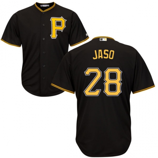 Youth Majestic Pittsburgh Pirates 28 John Jaso Replica Black Alternate Cool Base MLB Jersey