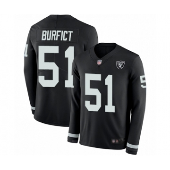 Men's Oakland Raiders 51 Vontaze Burfict Limited Black Therma Long Sleeve Football Jersey