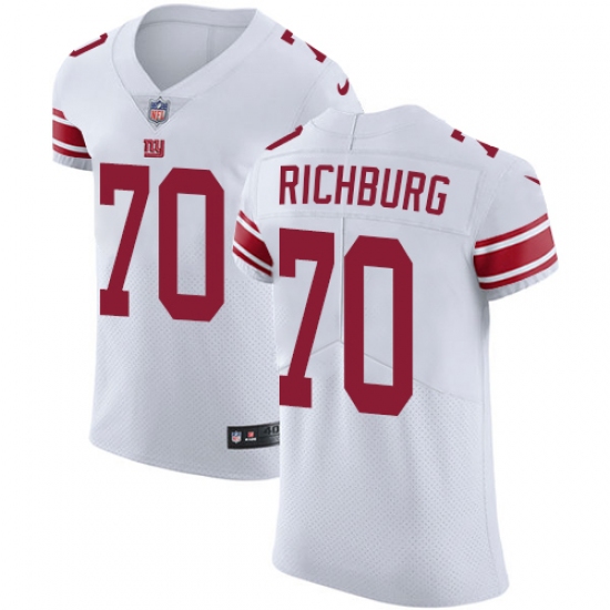 Men's Nike New York Giants 70 Weston Richburg White Vapor Untouchable Elite Player NFL Jersey