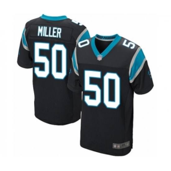 Men's Carolina Panthers 50 Christian Miller Elite Black Team Color Football Jersey