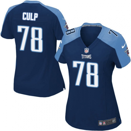 Women's Nike Tennessee Titans 78 Curley Culp Game Navy Blue Alternate NFL Jersey