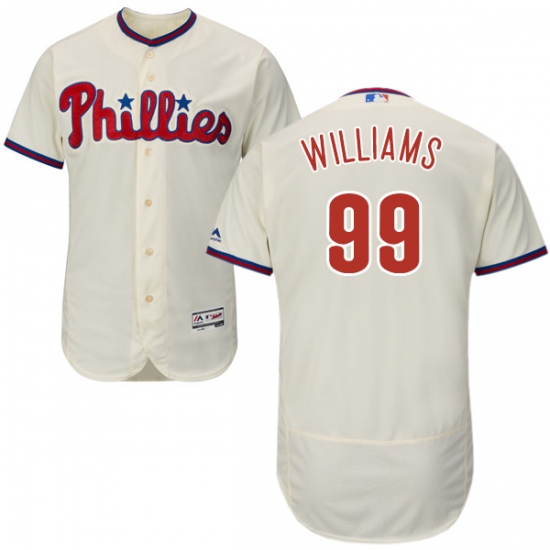 Men's Majestic Philadelphia Phillies 99 Mitch Williams Cream Alternate Flex Base Authentic Collection MLB Jersey