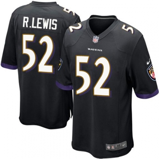 Men's Nike Baltimore Ravens 52 Ray Lewis Game Black Alternate NFL Jersey