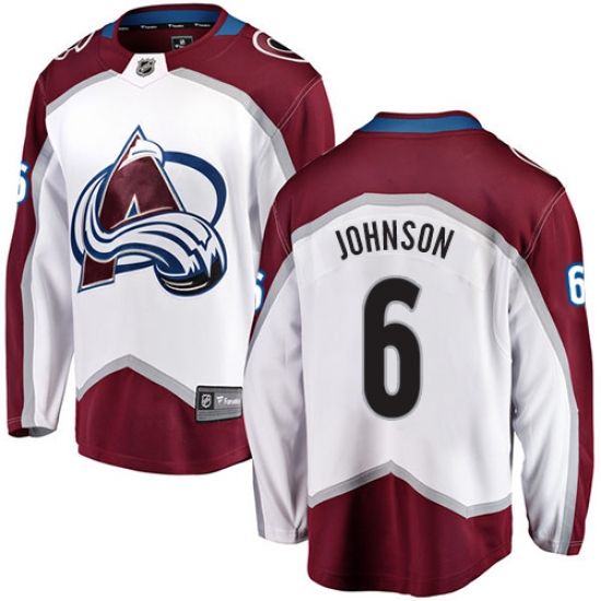 Youth Colorado Avalanche 6 Erik Johnson Fanatics Branded White Away Breakaway NHL Jersey