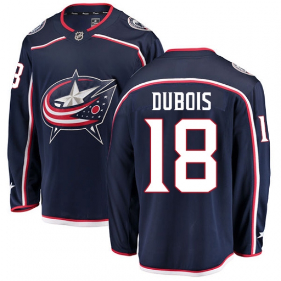 Men's Columbus Blue Jackets 18 Pierre-Luc Dubois Fanatics Branded Navy Blue Home Breakaway NHL Jersey