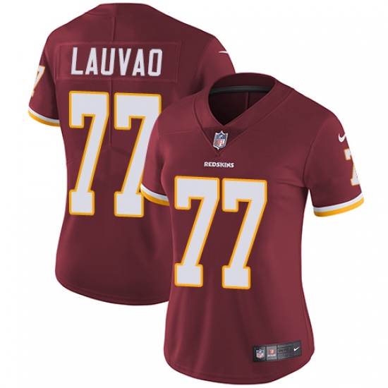 Women's Nike Washington Redskins 77 Shawn Lauvao Elite Burgundy Red Team Color NFL Jersey