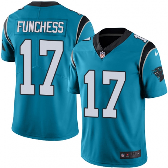 Men's Nike Carolina Panthers 17 Devin Funchess Blue Alternate Vapor Untouchable Limited Player NFL Jersey