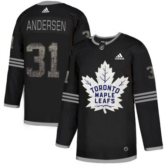 Men's Adidas Toronto Maple Leafs 31 Frederik Andersen Black Authentic Classic Stitched NHL Jersey