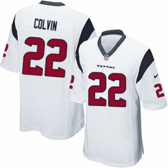 Men's Nike Houston Texans 22 Aaron Colvin Game White NFL Jersey