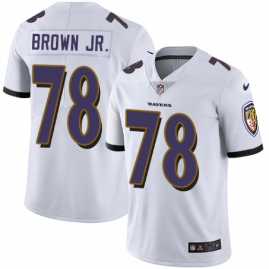 Men's Nike Baltimore Ravens 78 Orlando Brown Jr. White Vapor Untouchable Limited Player NFL Jersey