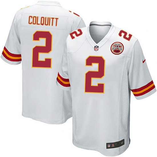Men's Nike Kansas City Chiefs 2 Dustin Colquitt Game White NFL Jersey