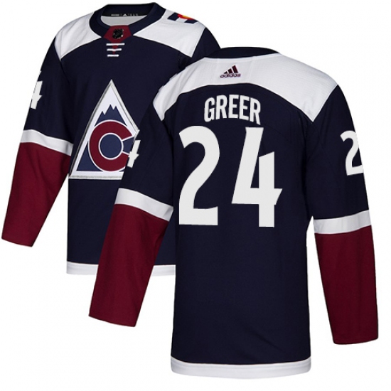 Men's Adidas Colorado Avalanche 24 A.J. Greer Premier Navy Blue Alternate NHL Jersey