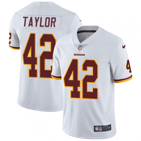 Men's Nike Washington Redskins 42 Charley Taylor White Vapor Untouchable Limited Player NFL Jersey