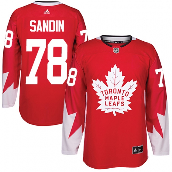 Youth Adidas Toronto Maple Leafs 78 Rasmus Sandin Authentic Red Alternate NHL Jersey