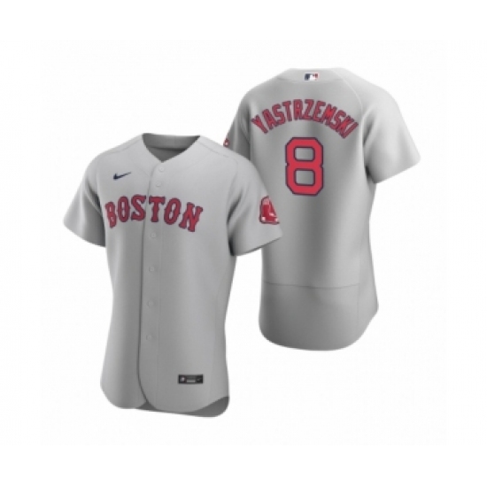 Men's Boston Red Sox 8 Carl Yastrzemski Nike Gray Authentic Road Jersey