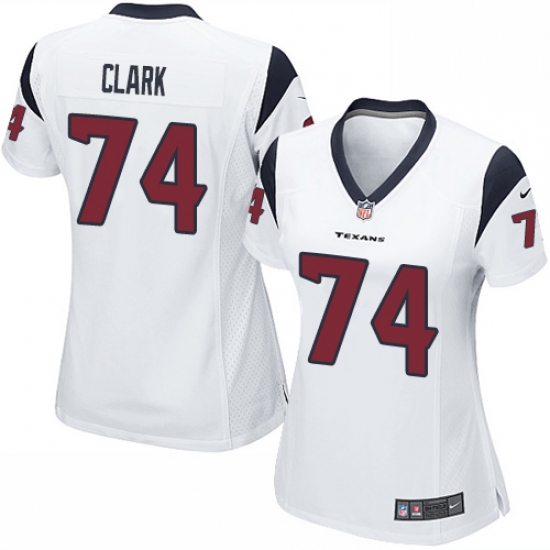 Women's Nike Houston Texans 74 Chris Clark Game White NFL Jersey