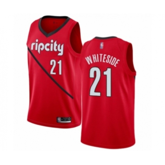 Youth Portland Trail Blazers 21 Hassan Whiteside Red Swingman Jersey - Earned Edition