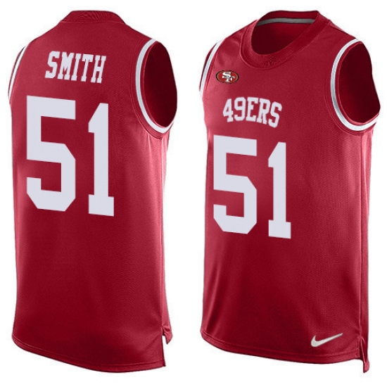 Men's Nike San Francisco 49ers 51 Malcolm Smith Limited Red Player Name & Number Tank Top NFL Jersey