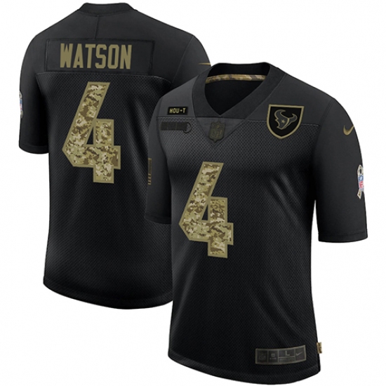 Men's Houston Texans 4 Deshaun Watson Camo 2020 Salute To Service Limited Jersey