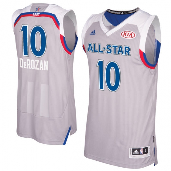 Men's Adidas Toronto Raptors 10 DeMar DeRozan Swingman Gray 2017 All Star NBA Jersey