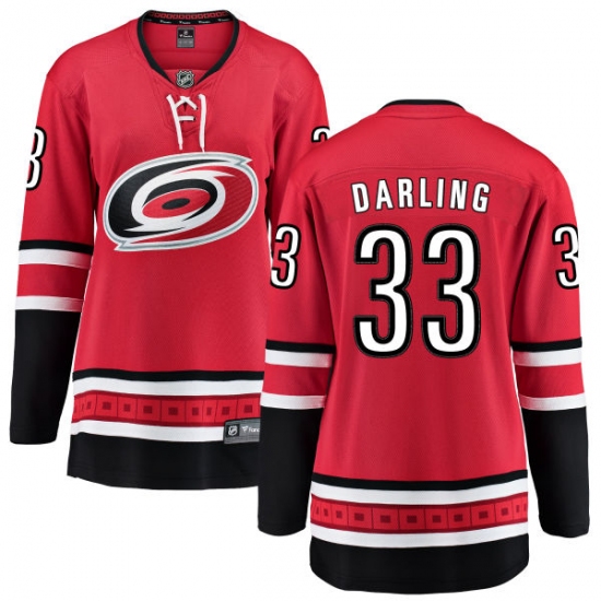 Women's Carolina Hurricanes 33 Scott Darling Fanatics Branded Red Home Breakaway NHL Jersey