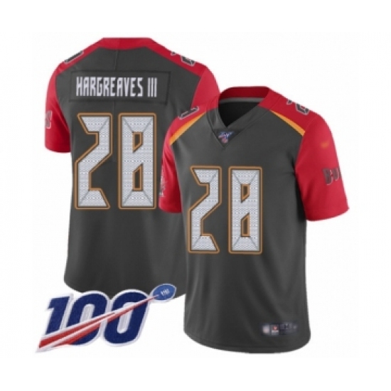 Youth Tampa Bay Buccaneers 28 Vernon Hargreaves III Limited Gray Inverted Legend 100th Season Football Jersey