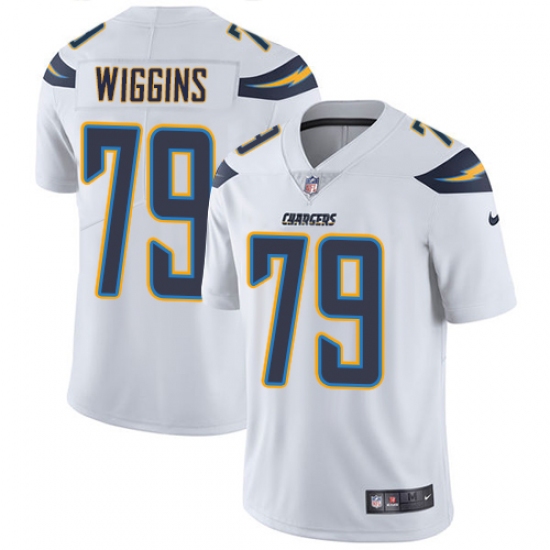 Men's Nike Los Angeles Chargers 79 Kenny Wiggins White Vapor Untouchable Limited Player NFL Jersey