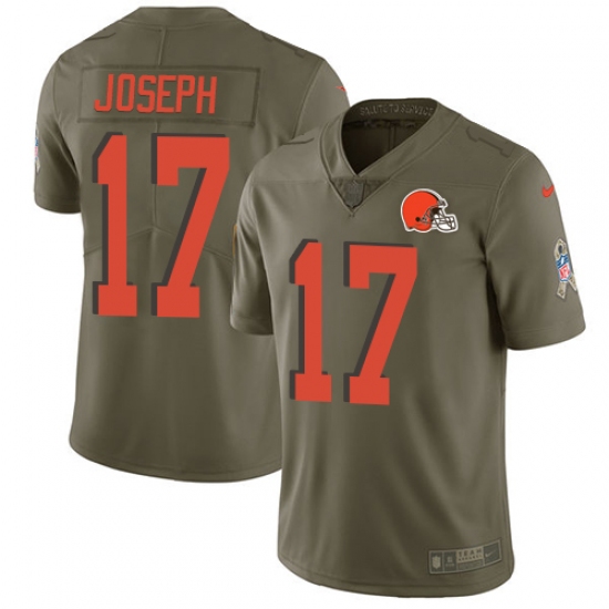 Men's Nike Cleveland Browns 17 Greg Joseph Limited Olive 2017 Salute to Service NFL Jersey