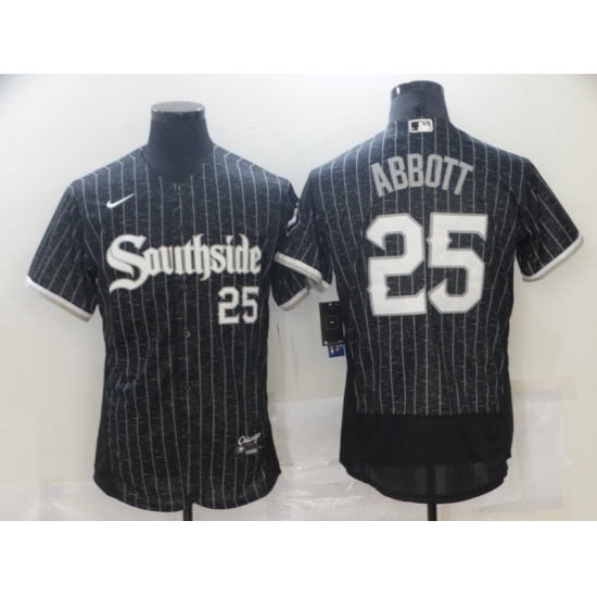 Men's White Sox Southside 25 Jim Abbott Black City Connect Authentic Jersey