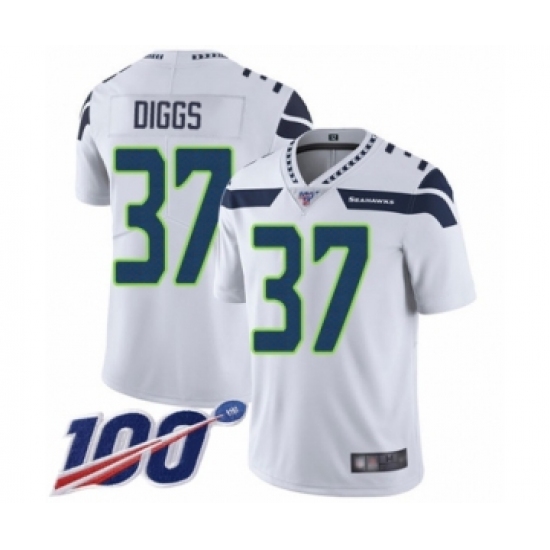 Youth Seattle Seahawks 37 Quandre Diggs White Vapor Untouchable Limited Player 100th Season Football Jersey