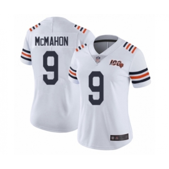 Women's Chicago Bears 9 Jim McMahon White 100th Season Limited Football Jersey