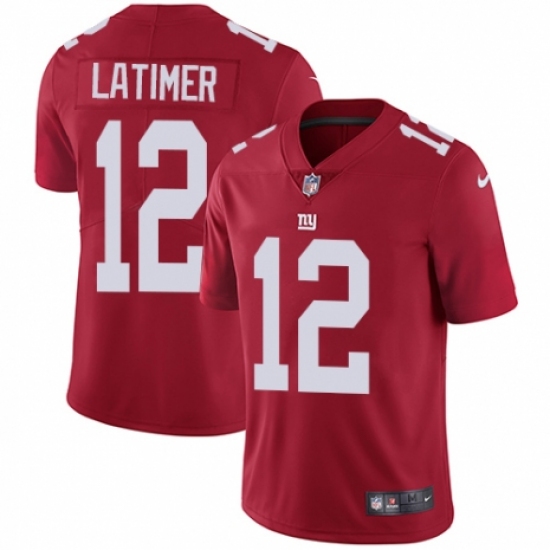 Men's Nike New York Giants 12 Cody Latimer Red Alternate Vapor Untouchable Limited Player NFL Jersey