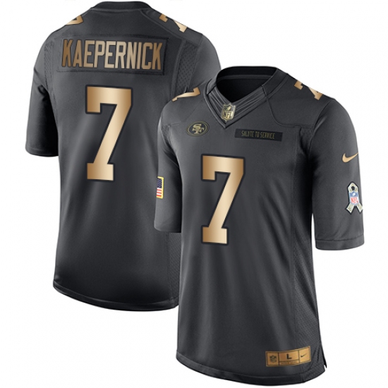 Youth Nike San Francisco 49ers 7 Colin Kaepernick Limited Black/Gold Salute to Service NFL Jersey