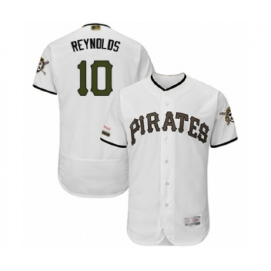 Men's Pittsburgh Pirates 10 Bryan Reynolds White Alternate Authentic Collection Flex Base Baseball Player Jersey