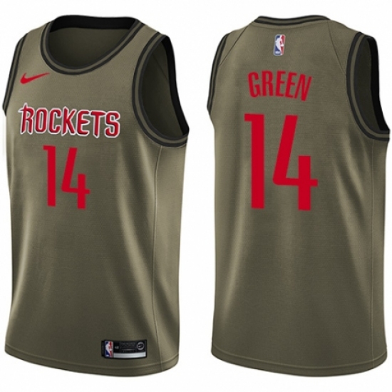 Youth Nike Houston Rockets 14 Gerald Green Swingman Green Salute to Service NBA Jersey