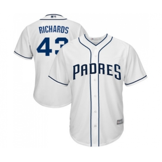 Men's San Diego Padres 43 Garrett Richards Replica White Home Cool Base Baseball Jersey