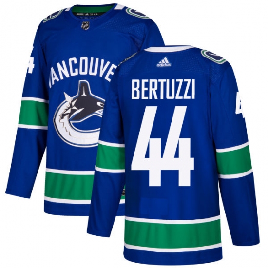 Men's Adidas Vancouver Canucks 44 Todd Bertuzzi Authentic Blue Home NHL Jersey